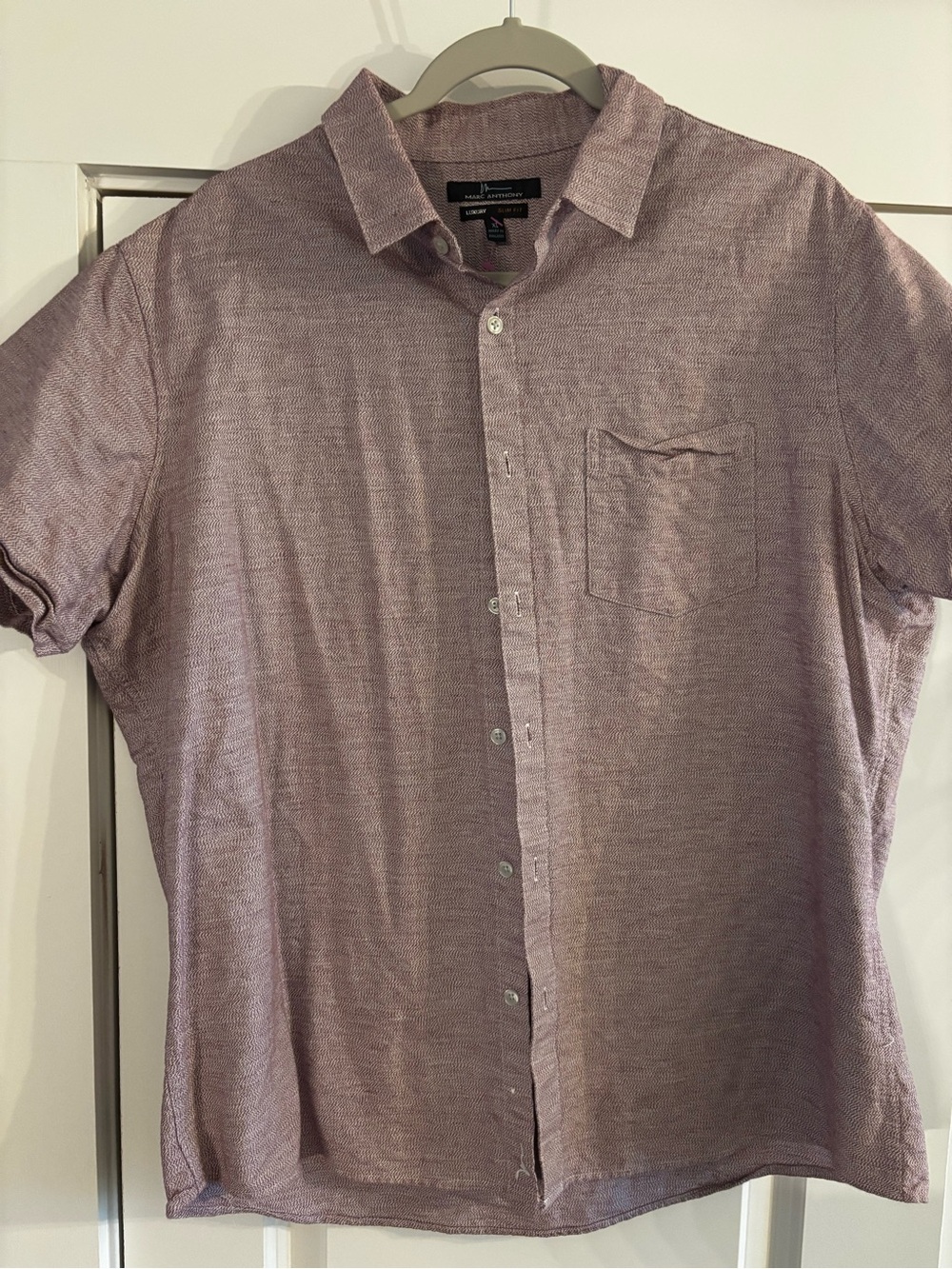 Marc Anthony Short-Sleeve Button-Down Shirt - Lavender